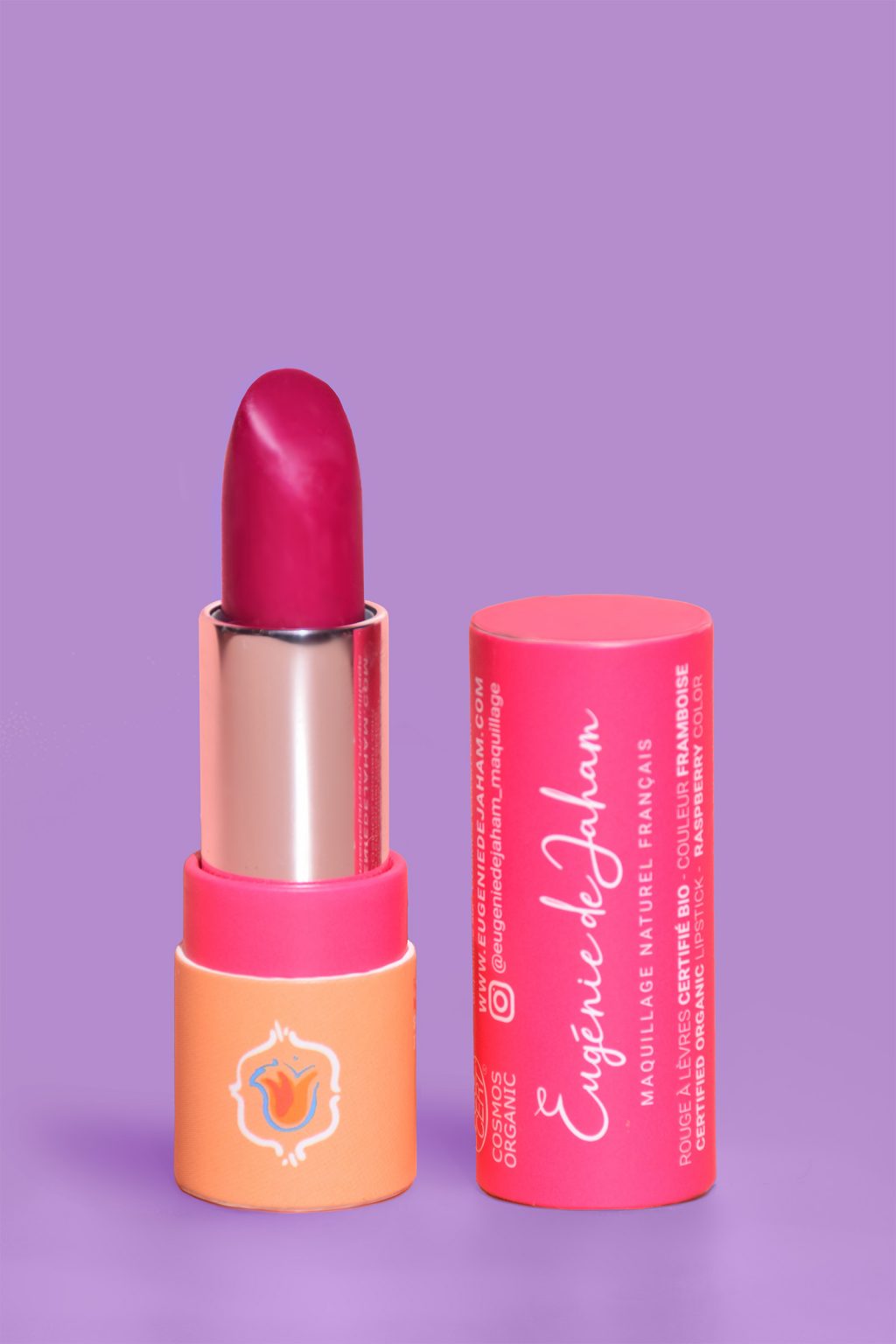 Rouge à lèvres couleur framboise certifié BIO Eugénie de Jaham